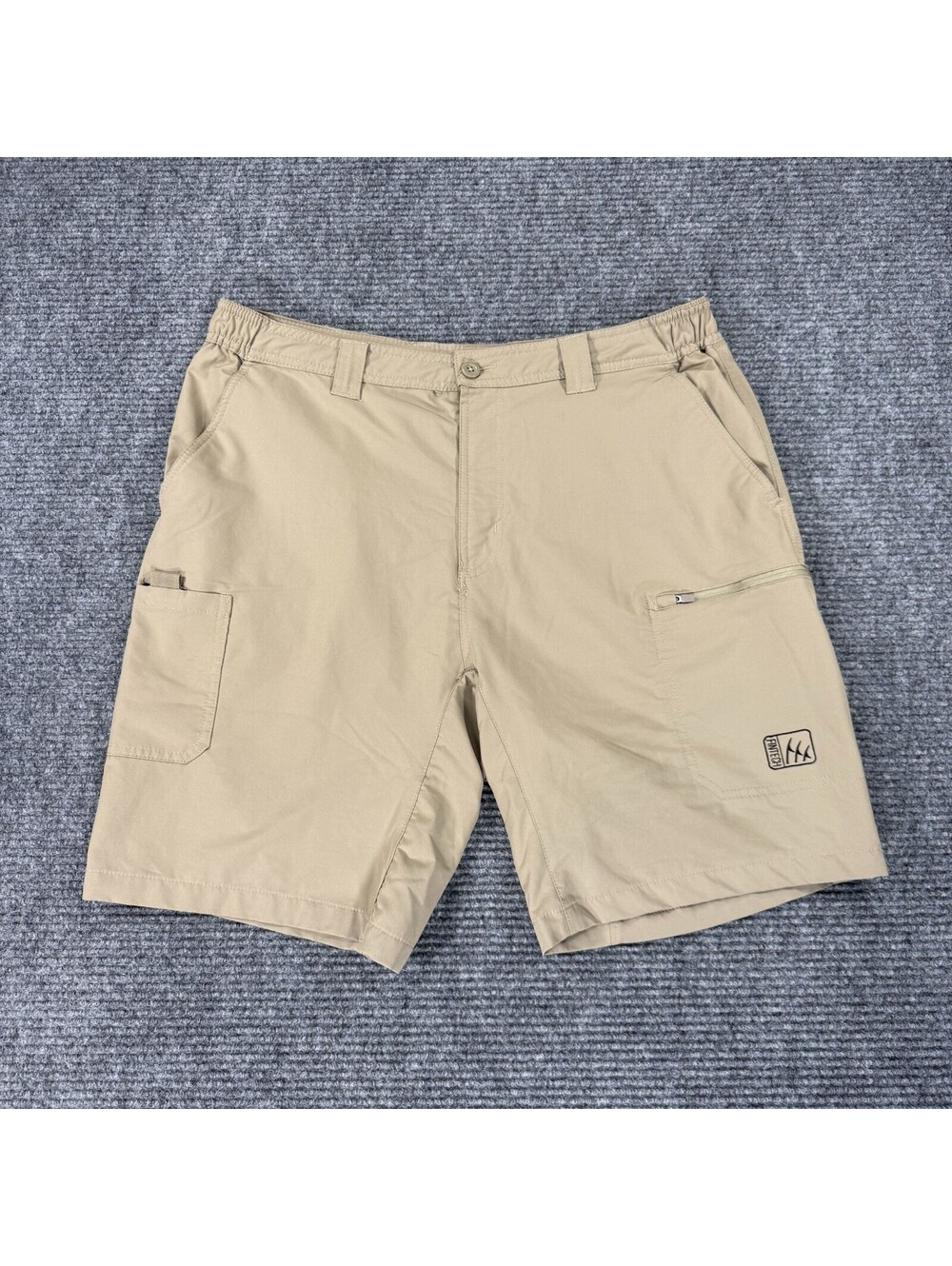 Fintech Shorts Mens Large Tan Performance Cargo Utility Outdoor hiking fishing